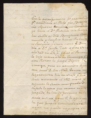 Primary view of object titled '[Message from José Prudencio Salinas to José Francisco de la Garza, July 6, 1818]'.