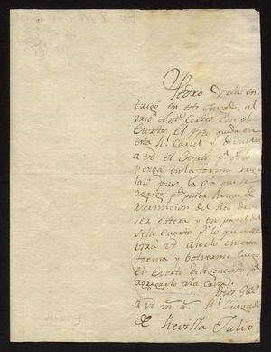 [Letter from José Antonio Benites to José Francisco de la Garza, July 2, 1818]