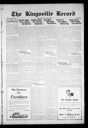 The Kingsville Record (Kingsville, Tex.), Vol. 21, No. 16, Ed. 1 Wednesday, December 7, 1927
