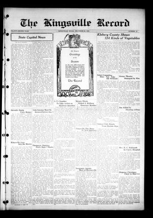 The Kingsville Record (Kingsville, Tex.), Vol. 22, No. 19, Ed. 1 Wednesday, December 26, 1928