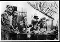 Primary view of [Members of the Linke and Eben families making sausage]