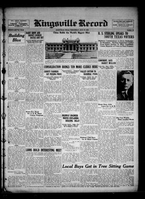 Kingsville Record (Kingsville, Tex.), Vol. 22, No. 49, Ed. 1 Wednesday, July 23, 1930