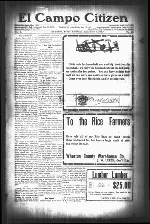 Primary view of object titled 'El Campo Citizen (El Campo, Tex.), Vol. 3, No. 29, Ed. 1 Saturday, September 7, 1907'.
