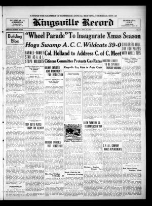 Kingsville Record (Kingsville, Tex.), Vol. 28, No. 15, Ed. 1 Wednesday, November 22, 1933