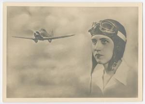 [Young Jacqueline Cochran with Airplane]