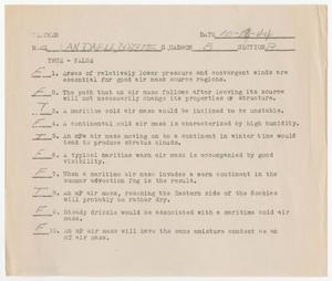 [Weather Exam, October 18, 1944]
