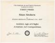 Text: [Certificate from the National Air and Space Museum for Stan Stokes, …