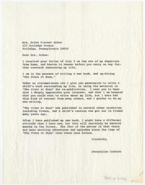 [Letter from Jacqueline Cochran to Helen Forrest McKee]