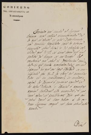 Primary view of object titled '[Letter from Governor Fernández to the Laredo Ayuntamiento, December 29, 1836]'.