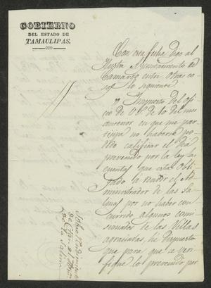 [Letter from the Governor to the Laredo Ayuntamiento, February 4, 1832]