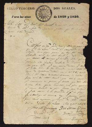 Primary view of [Complaint from José Lázaro Benavides]