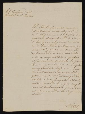 [Letter from Ignacio García to the Laredo Justice of the Peace, January 14, 1841]