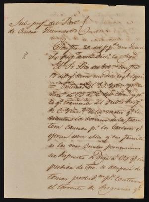 [Letter from Indro García to the Laredo Alcalde, April 1, 1844]