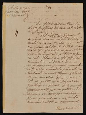 [Letter from Rafael Uribe to the Laredo Ayuntamiento, February 7, 1843]