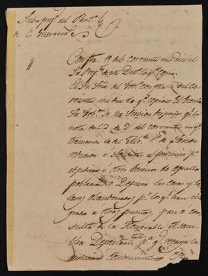 [Letter from Indro García to the Laredo Alcalde, February 23, 1844]