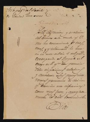 [Letter from Policarzo Martinez to the Interim Justice of the Peace, September 13, 1841]