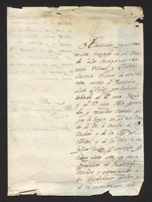 Primary view of object titled '[Letter to the Alcalde in Laredo, November 12, 1828]'.