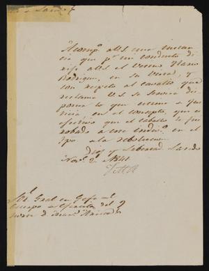 [Letter from José María Ramón to Mariano Arista, November 2, 1841]