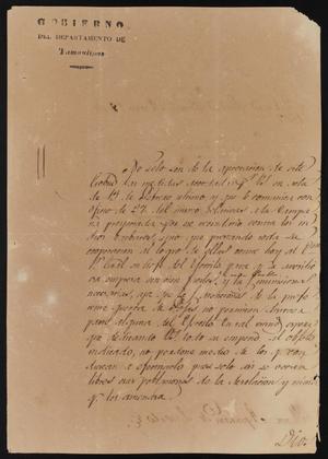 [Letter from the Governor to the Laredo Ayuntamiento, March 17, 1837]