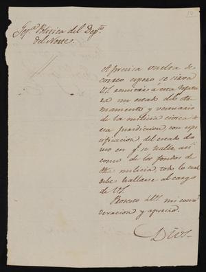 [Letter from Francisco Lojero to the Laredo Ayuntamiento, January 8, 1835]
