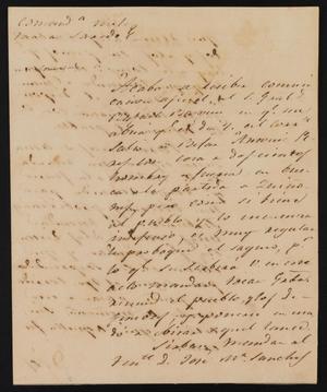 [Letter from Manuel Lafuente to the Laredo Justice of the Peace, July 9, 1841]
