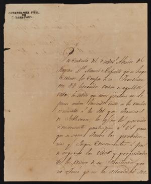 [Letter from José María Guerra to the Laredo Ayuntamiento, November 16, 1835]