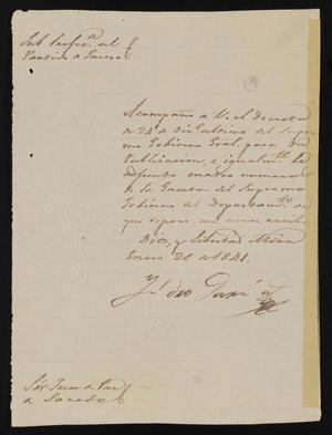 [Letter from Ignacio García to the Justice of the Peace in Laredo, January 26, 1841]