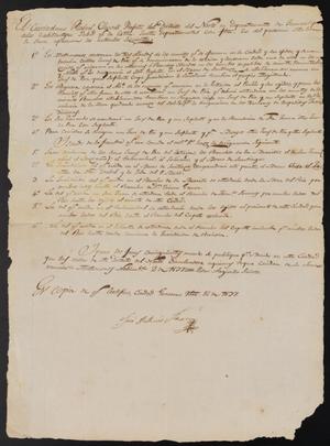 Primary view of object titled '[Copy of a Decree Concerning Local Administration]'.