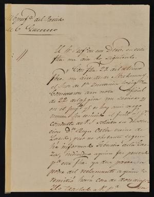 [Letter from Policarzo Martinez to the Laredo Alcalde, March 4, 1842]