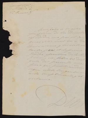 [Letter from Santiago Vela to the Laredo Justice of the Peace, October 8, 1838]
