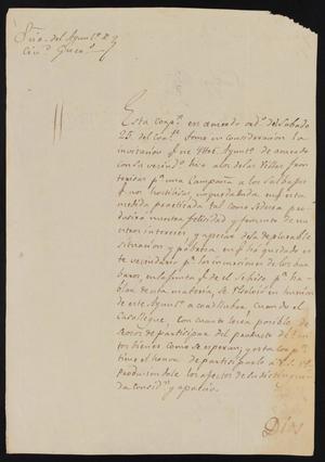 [Letter from Santiago Vela to the Laredo Ayuntamiento, March 30, 1837]