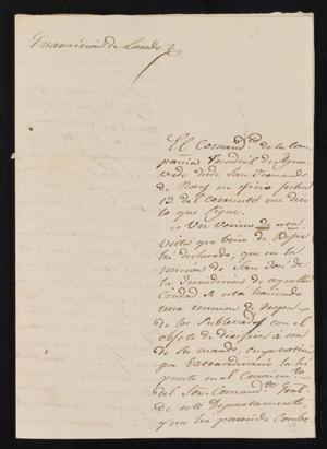 [Correspondence between Manuel Lafuente and the Laredo Alcalde, September 22, 1837]