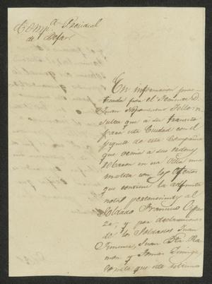 [Letter from Alejandro Treviño to the Laredo Alcalde, May 11, 1833]