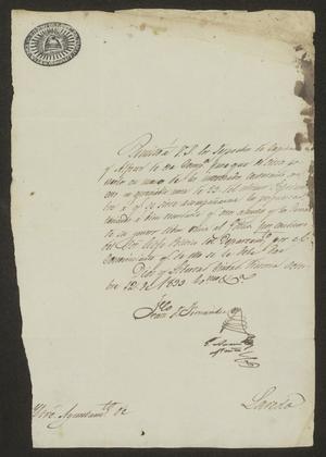 [Letter from the Governor to the Laredo Ayuntamiento, October 12, 1833]