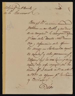 [Letter from Policarzo Martinez to the Laredo Ayuntamiento, March 13, 1842]