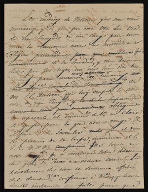 Primary view of object titled '[Letter from the Laredo Justice of the Peace to Policarzo Martinez, April 23, 1842]'.