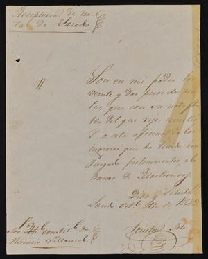 [Letter from Agustin Soto to the Laredo Alcalde, October 6, 1842]