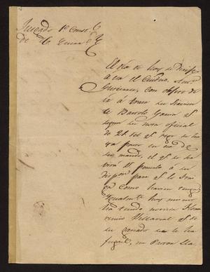 Primary view of object titled '[Letter from Santiago Vela to the Laredo Alcalde, October 26, 1831]'.