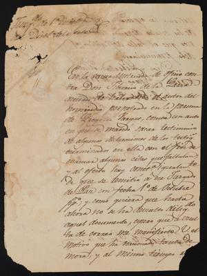 [Letter from Francisco Valdes to the Justice of the Peace, January 17, 1842]