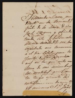 [Letter from Melitor Gonzalez to Justice of the Peace Ramón in Laredo, December 9, 1841]