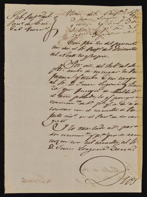 [Letter from Rafael Uribe to the Laredo Alcalde, June 28, 1843]