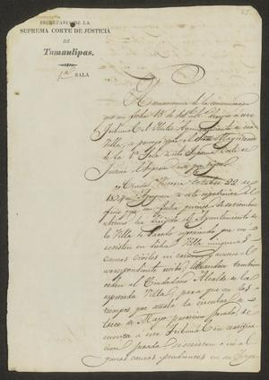 [Letter from the Supreme Court to the Laredo Ayuntamiento, October 25, 1834]