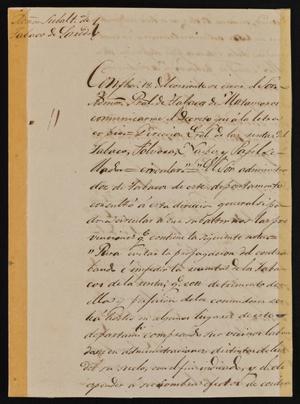 Primary view of object titled '[Letter from José Sánchez to the Laredo Alcalde, November 25, 1842]'.