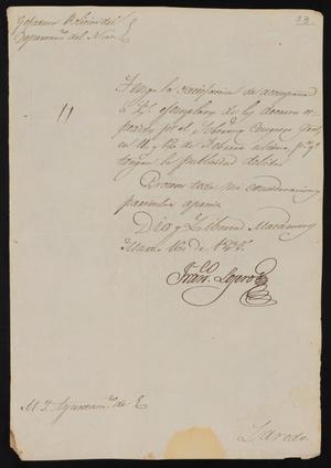 [Letter from Francisco Lojero to the Laredo Ayuntamiento, March 16, 1835]