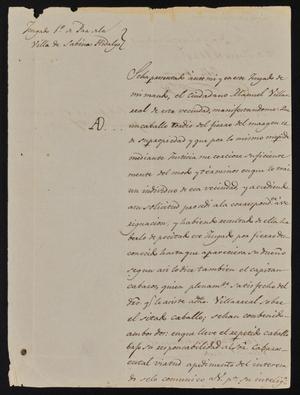 [Letter from Pablo Amira to the Laredo Alcalde, March 12, 1844]