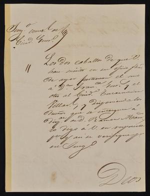 [Letter from Mariano Arispe to the Laredo Alcalde, October 11, 1842]