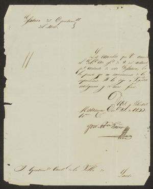 [Letter from José Maré Girón to the Laredo Ayuntamiento, December 23, 1833]
