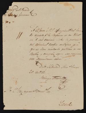[Letter from Policarzo Martinez to the Laredo Ayuntamiento, January 20, 1842]
