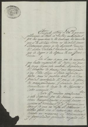 Primary view of object titled '[Letter from the Governor to the Laredo Ayuntamiento, November 12, 1832]'.