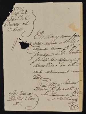 [Letter from Santiago de la Garza to the Laredo Justice of the Peace, November 21, 1843]